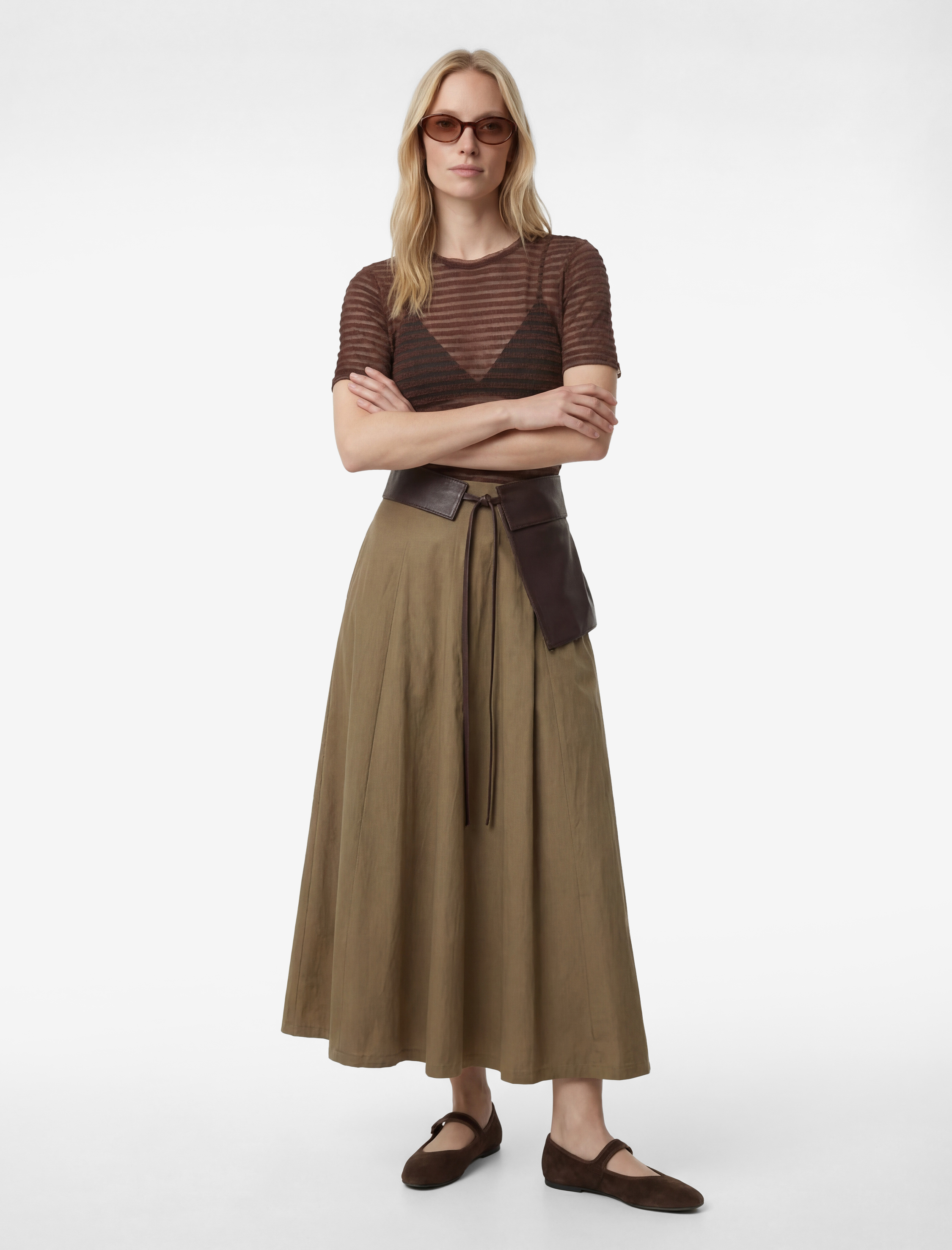   Regular Fit Kısa Kollu Bisiklet Yaka Yarı Transparan Tişört