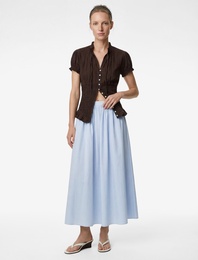 Pamuklu Çan Kesim Poplin Midi Etek