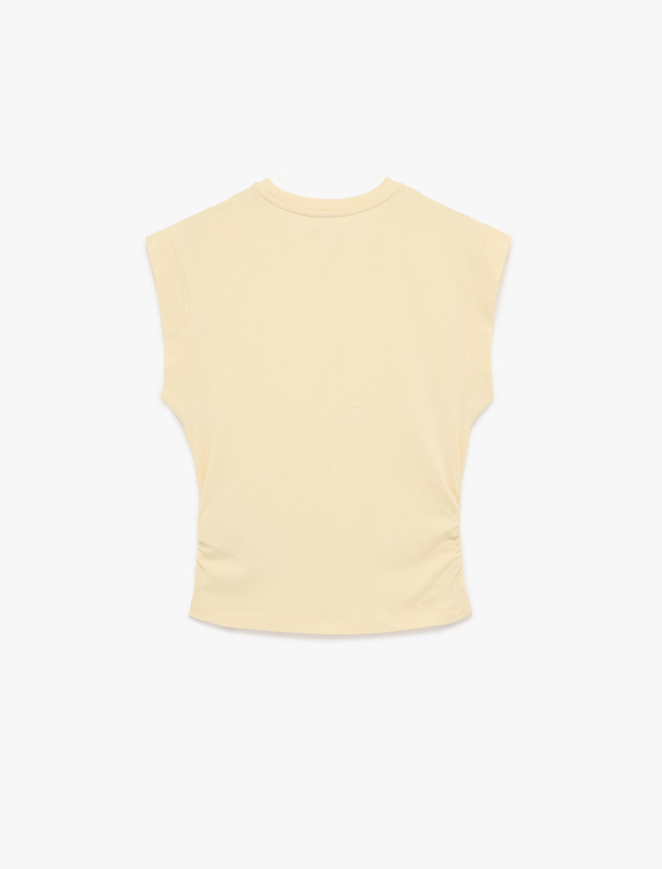   Kısa Kollu Bisiklet Yaka Pamuklu Slim Fit Büzgülü Tişört