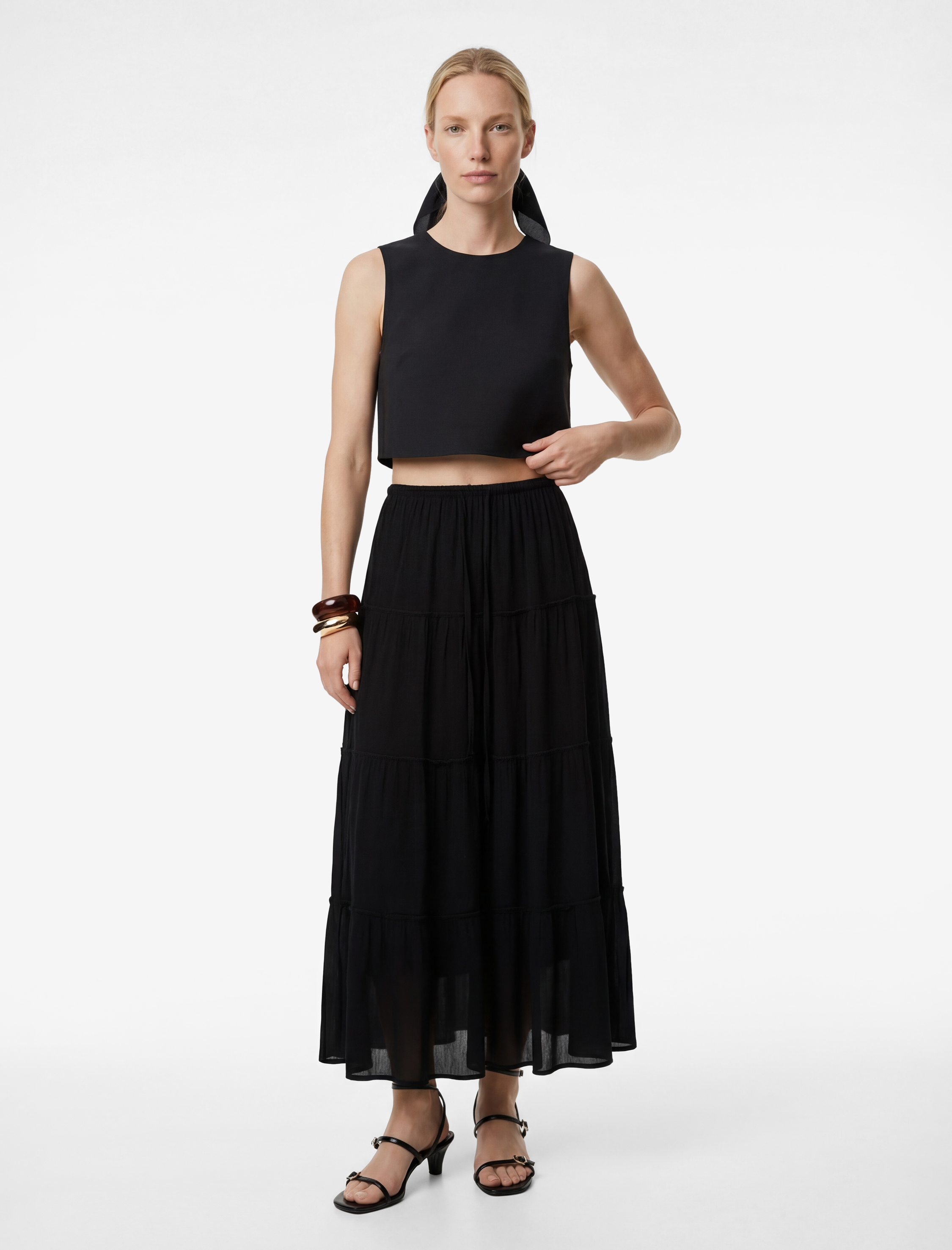   Bol Kesim Kloş Viskon Midi Etek