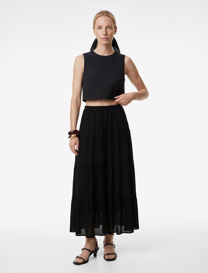  Bol Kesim Kloş Viskon Midi Etek