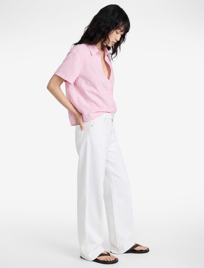  Regular Fit Klasik Yaka Düğmeli Pamuklu Kısa Kollu Gömlek