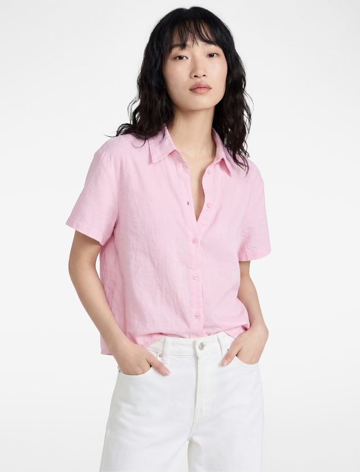  Regular Fit Klasik Yaka Düğmeli Pamuklu Kısa Kollu Gömlek