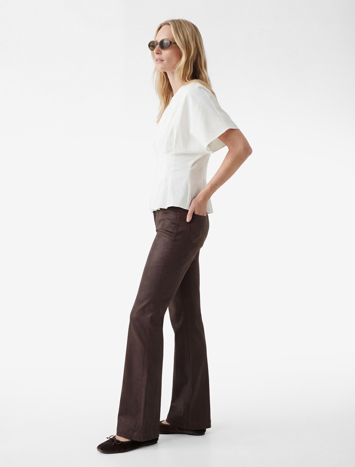  Bisiklet Yaka Regular Fit Modal Kolsuz Drapeli Bluz