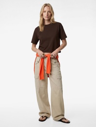 Modal Kumaş Kısa Kollu Bisiklet Yaka Tişört