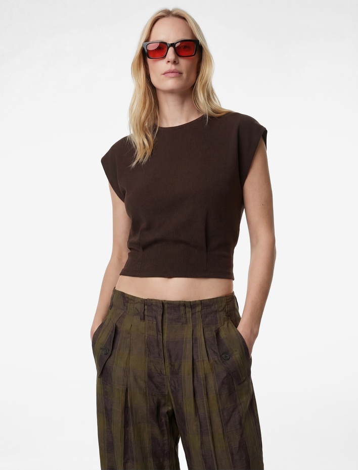  Regular Fit Bisiklet Yaka Kolsuz Tişört