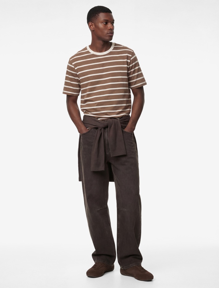  Regular Fit Viskon Karışımlı Kısa Kollu Bisiklet Yaka Tişört