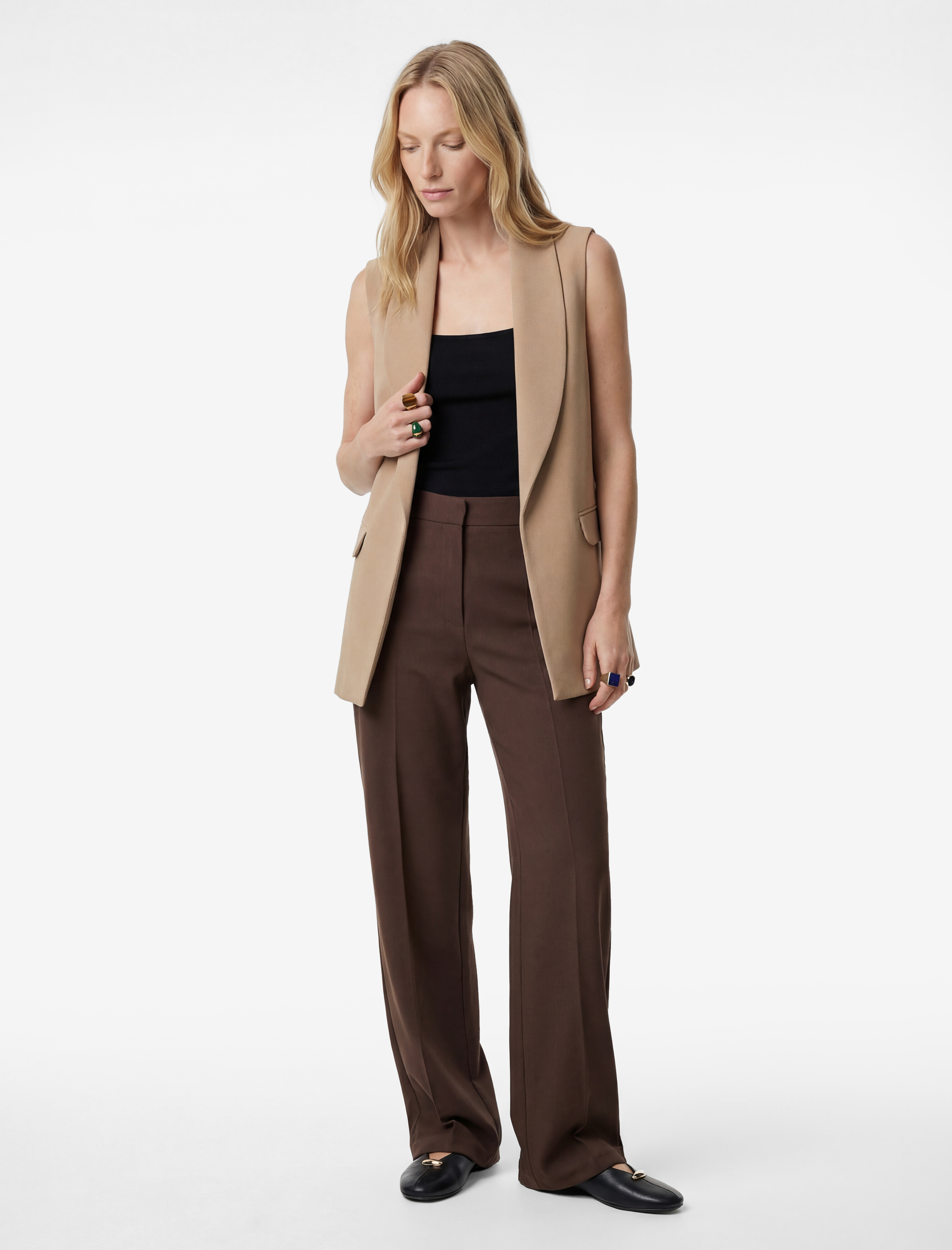   Astarı Leopar Desenli Cepli Uzun Blazer Yelek