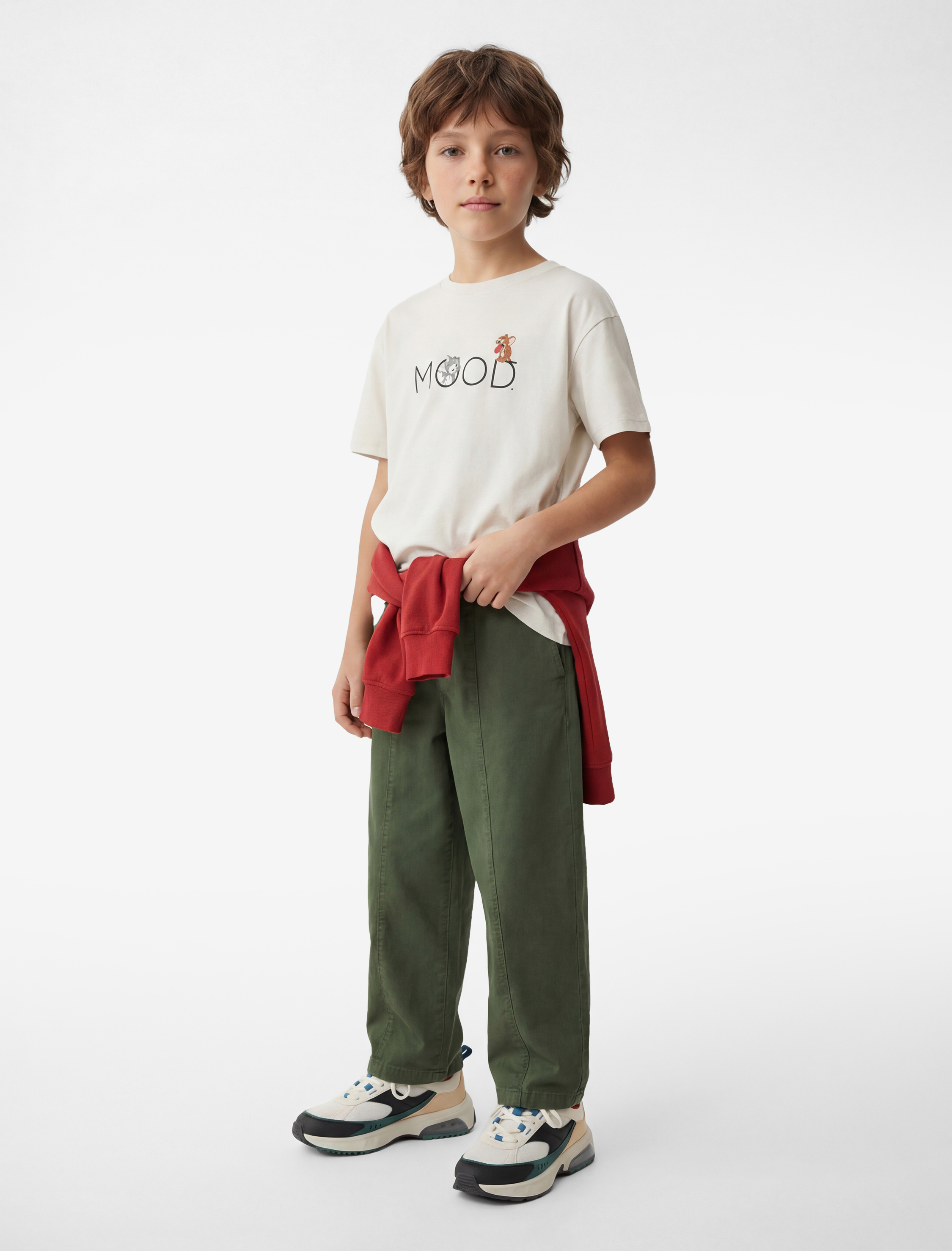  Erkek Çocuk Tom ve Jerry Baskılı Kısa Kollu Bisiklet Yaka Pamuklu Lisanslı Tişört