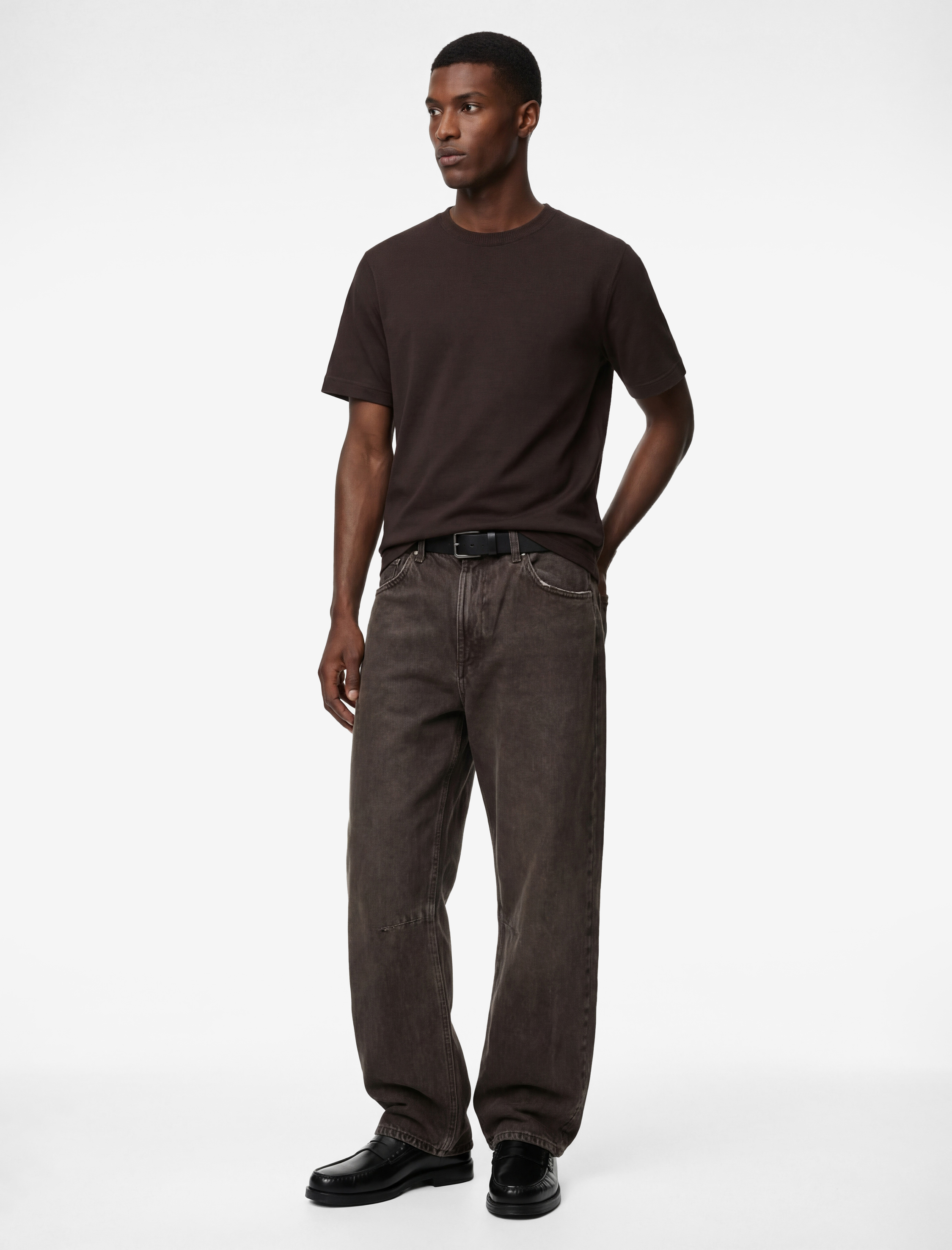   Regular Fit Kısa Kollu Pamuklu Bisiklet Yaka Tişört