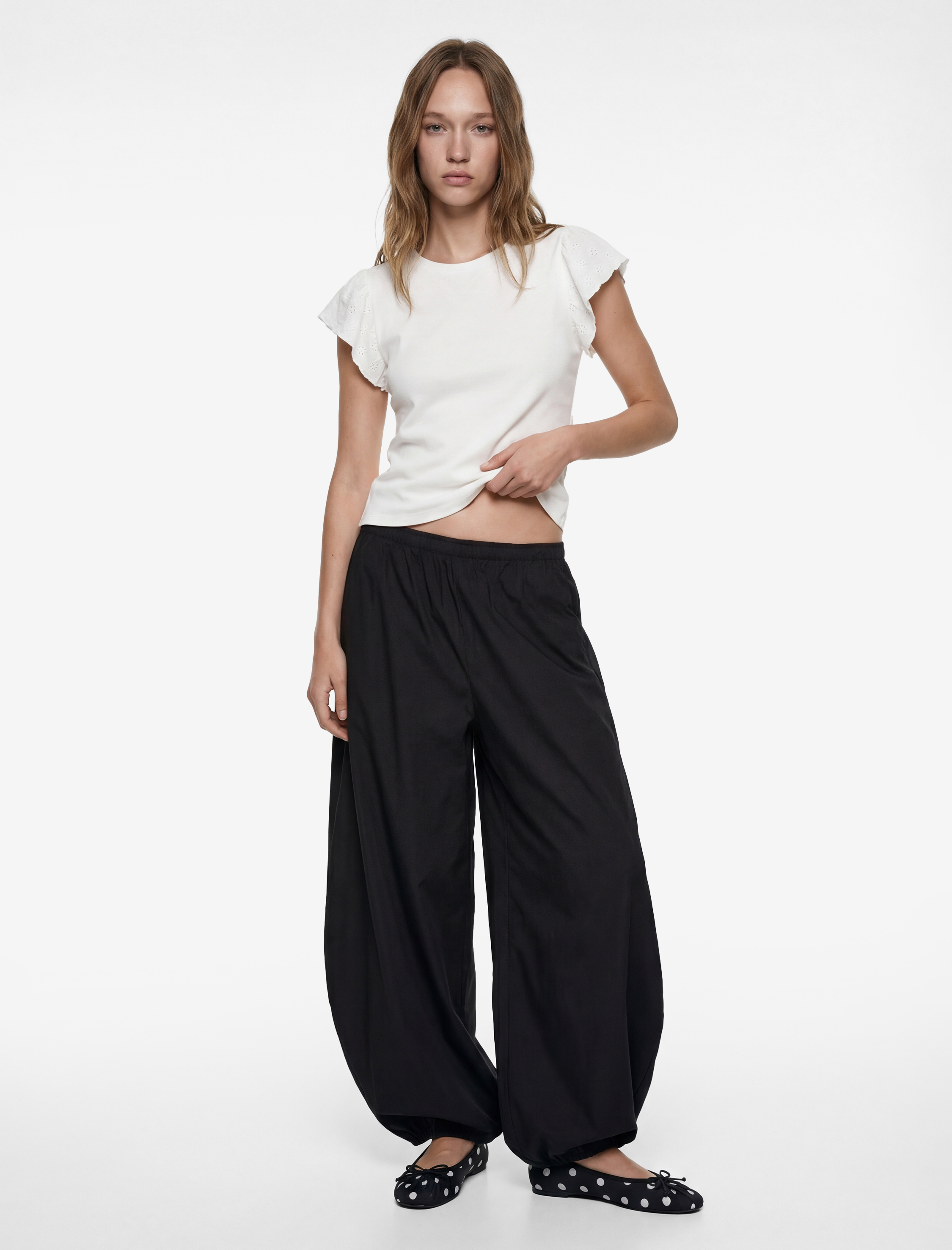   Fisto Detaylı Kısa Kollu Bisiklet Yaka Pamuklu Tişört