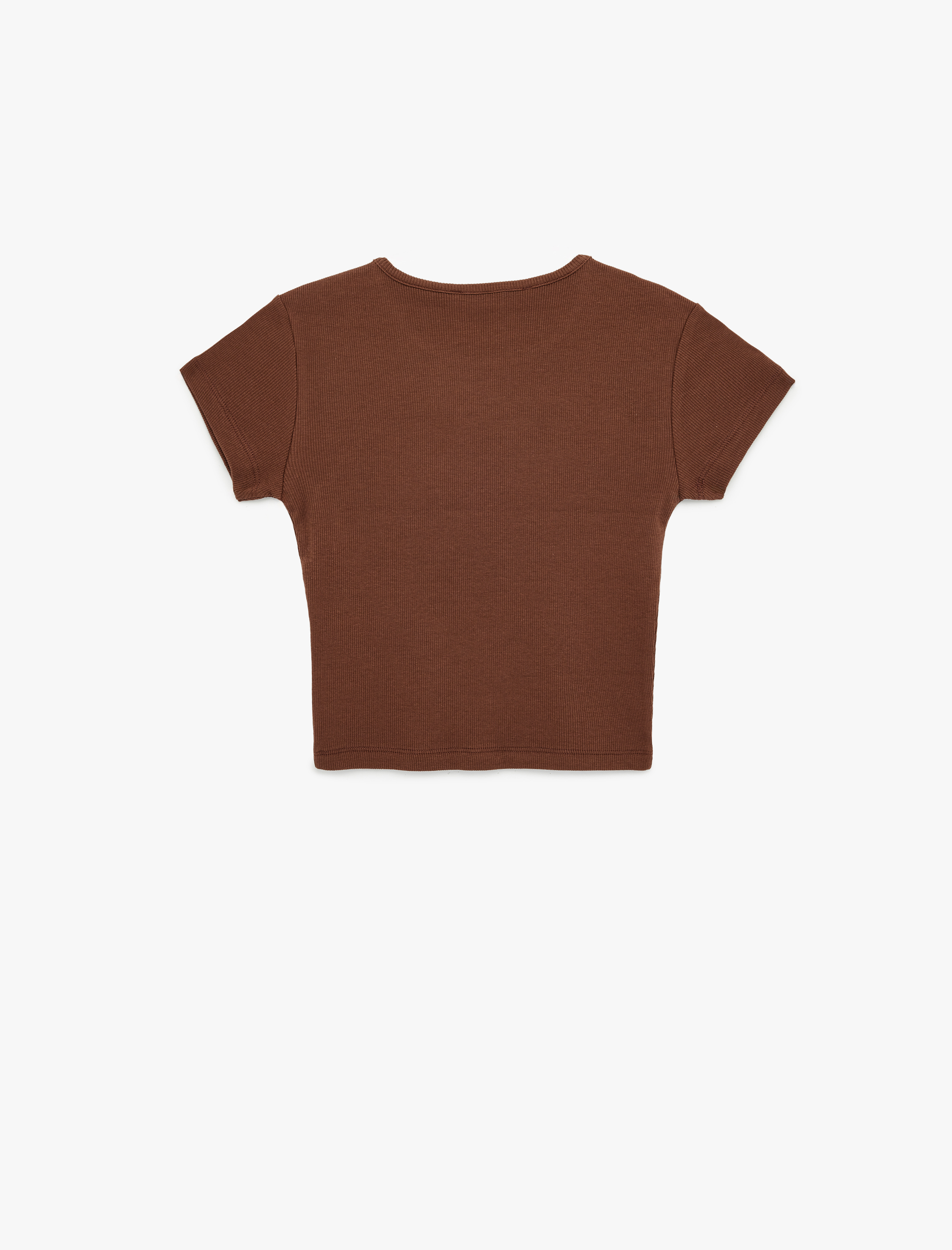   Pamuklu Kısa Kollu Bisiklet Yaka Slim Fit Kaşkorse Tişört