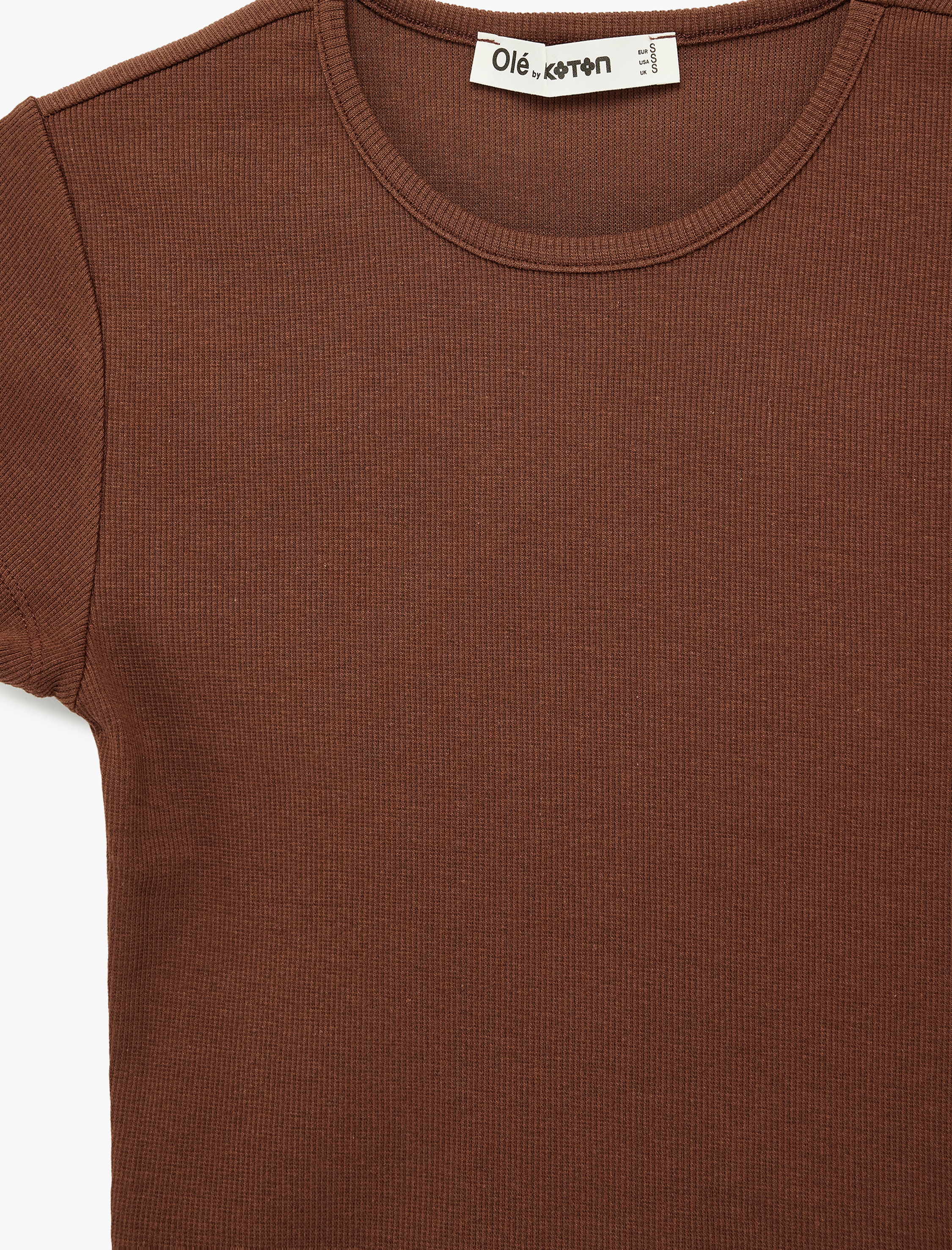   Pamuklu Kısa Kollu Bisiklet Yaka Slim Fit Kaşkorse Tişört