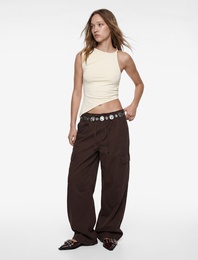 Asimetrik Kesim Viskon Bisiklet Yaka Kolsuz Tişört