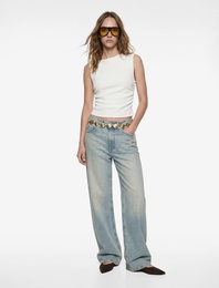 Asimetrik Yaka Kolsuz Slim Fit Drapeli Bluz