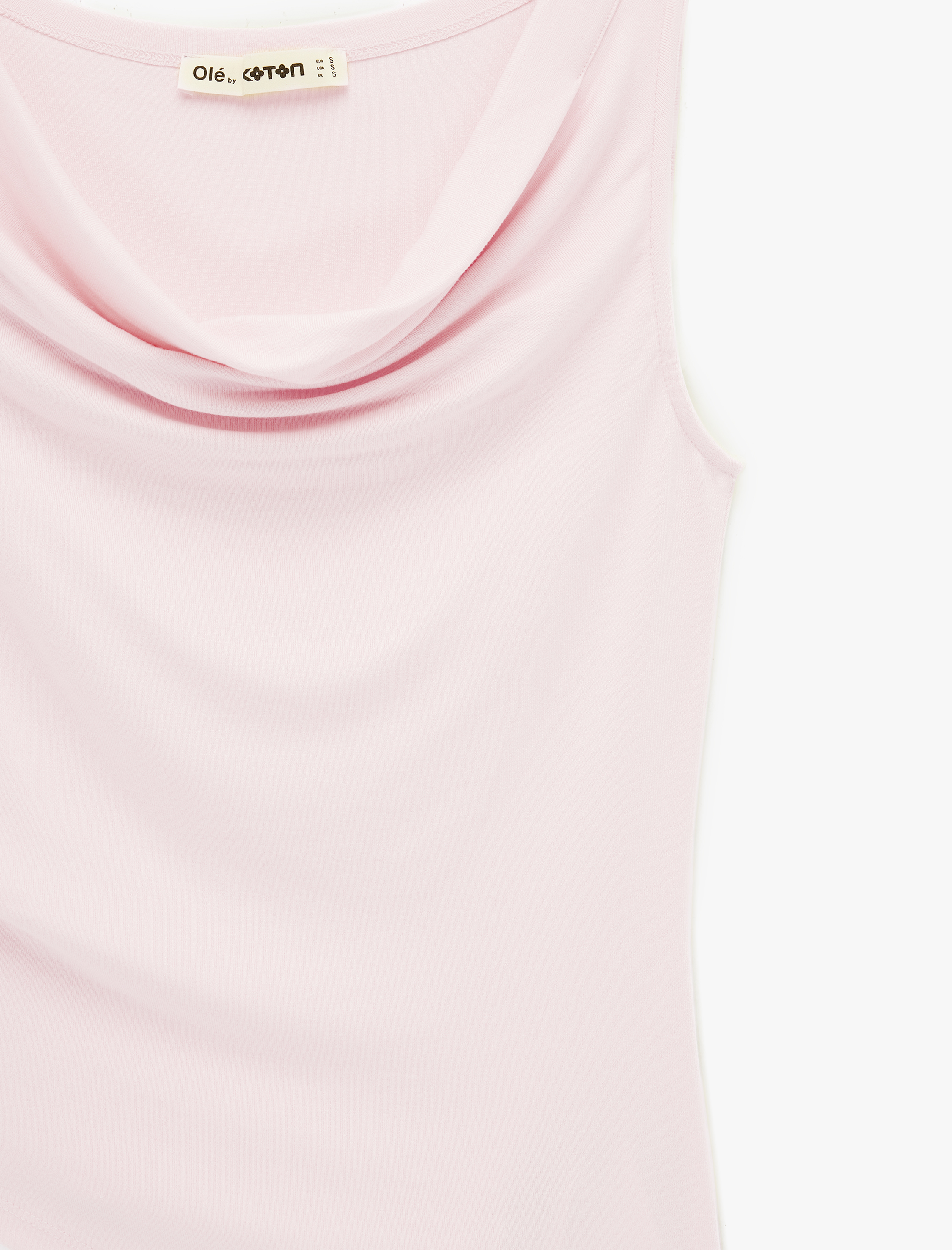   Slim Fit Viskon Kolsuz Asimetrik Degaje Yaka Bluz