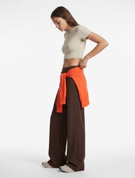 Yüksek Bel İspanyol Paça Spor Eşofman Altı