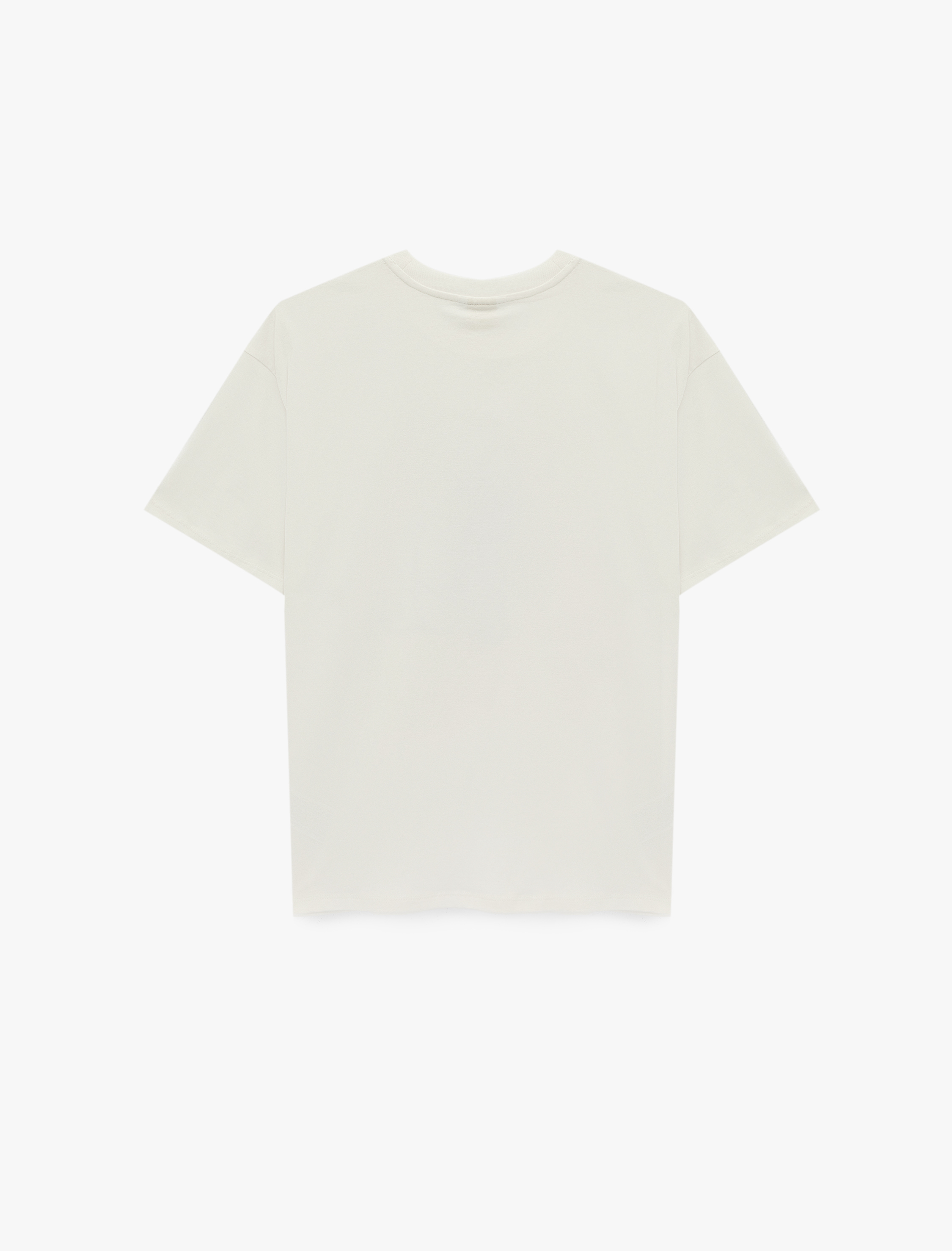   Stitch Lisanslı Kısa Kollu Bisiklet Yaka Oversize Baskılı Tişört