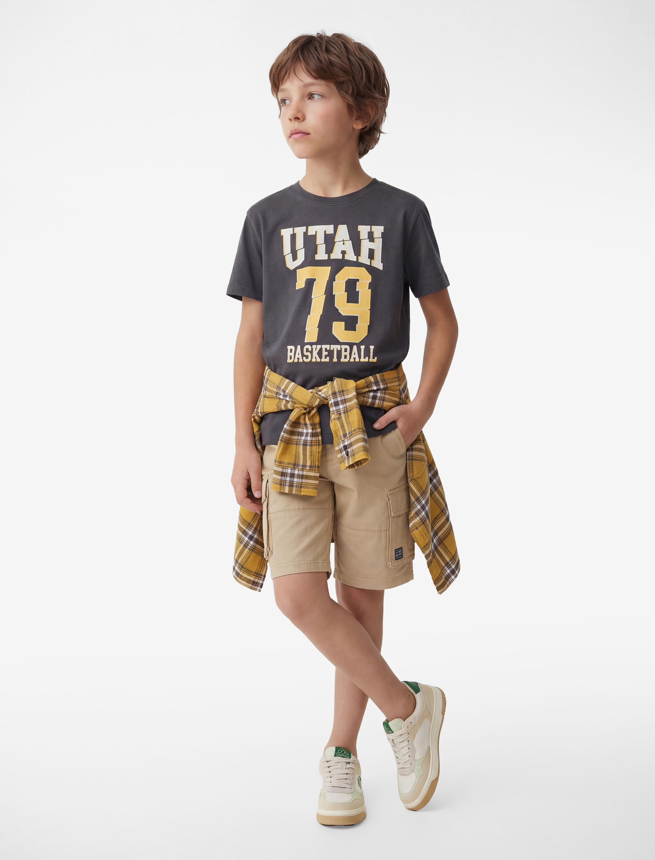  Erkek Çocuk Pamuklu Bisiklet Yaka Kısa Kollu Baskılı Tişört