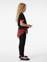 Pamuklu Bağlama Detaylı Bilek Boy Fitilli Tayt