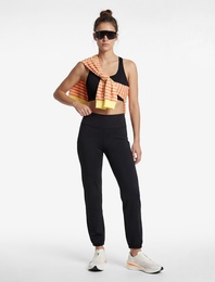 İnterlok Yüksek Bel Lastikli Paça Flare Spor Tayt