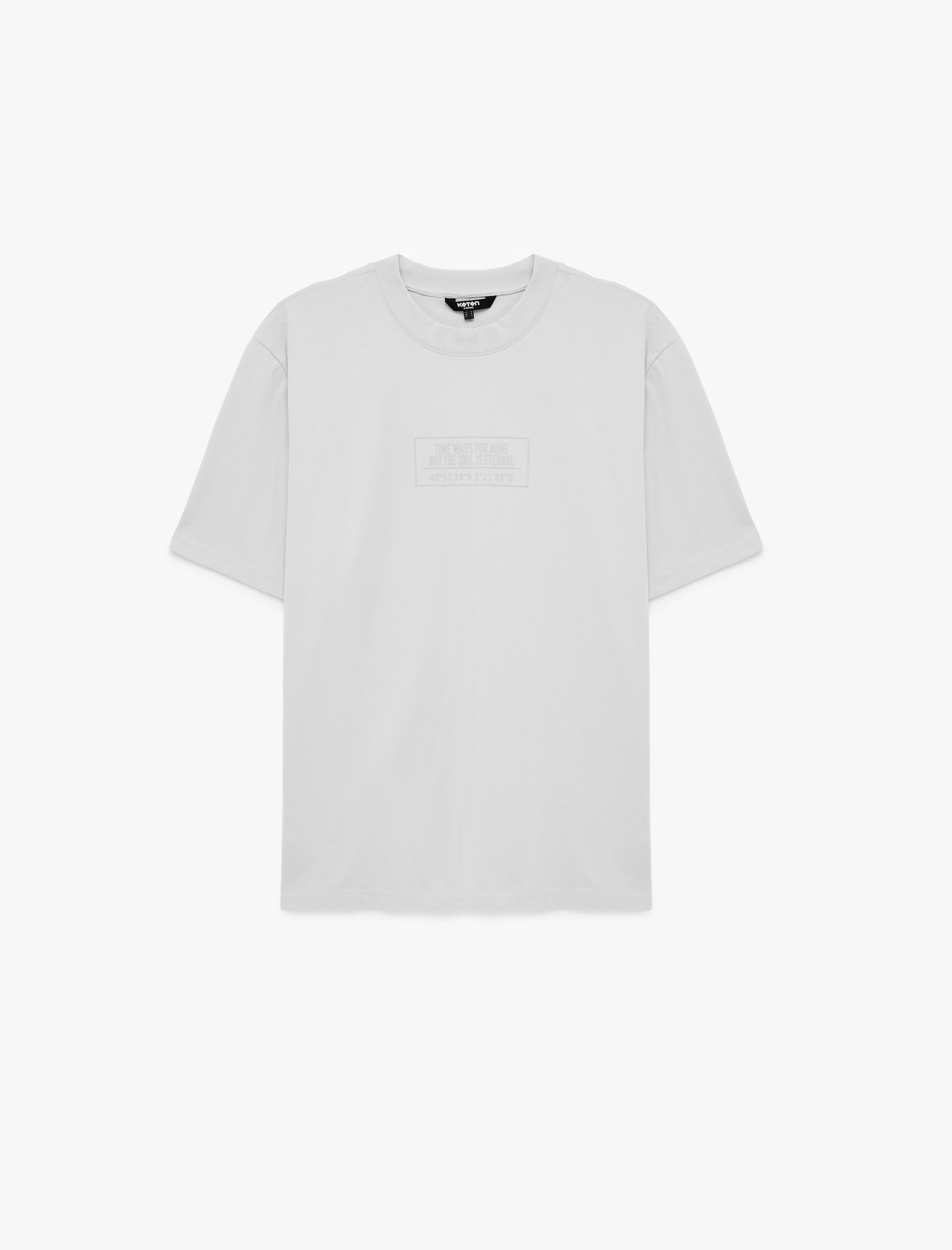   Regular Fit Kısa Kollu Pamuklu Bisiklet Yaka Baskılı Tişört