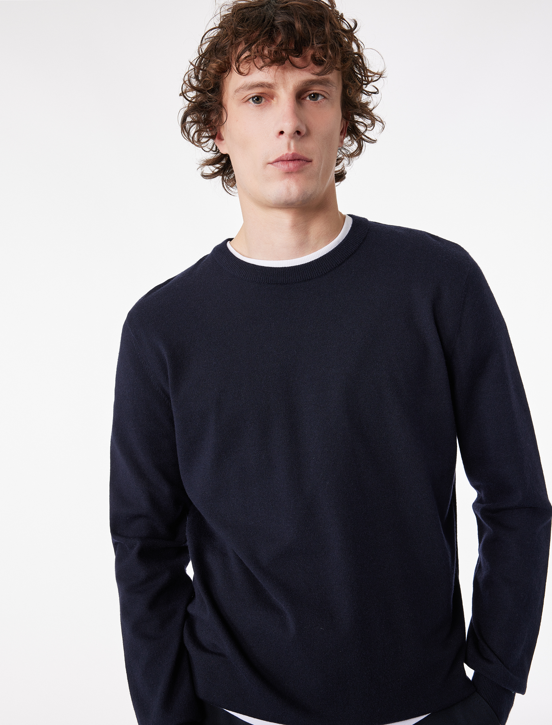   Regular Fit Uzun Kollu Bisiklet Yaka Basic Triko Kazak