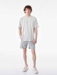 Regular Fit Kısa Kollu Pamuklu Bisiklet Yaka Baskılı Tişört