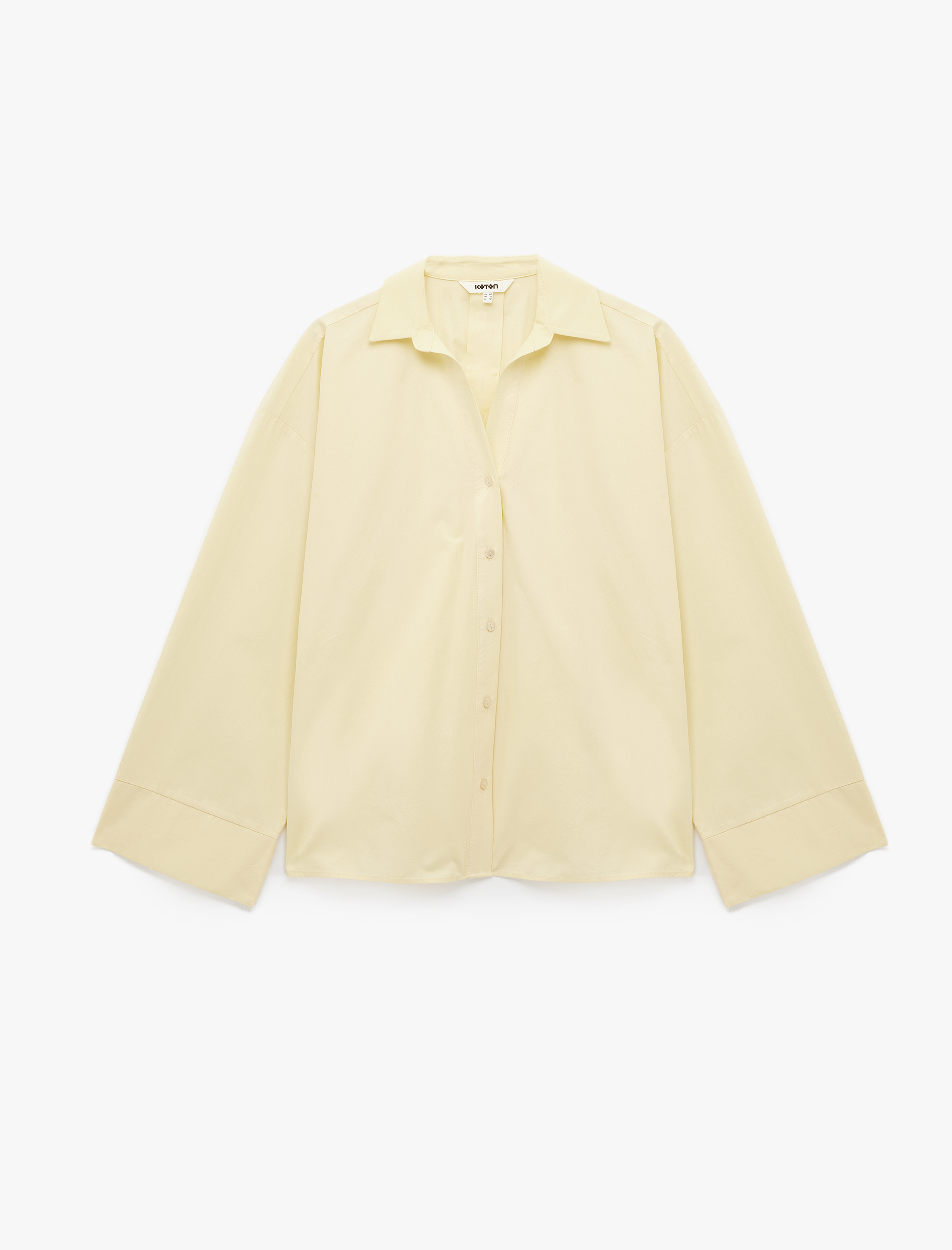   Pamuklu Uzun Kollu Poplin Oversize Gömlek