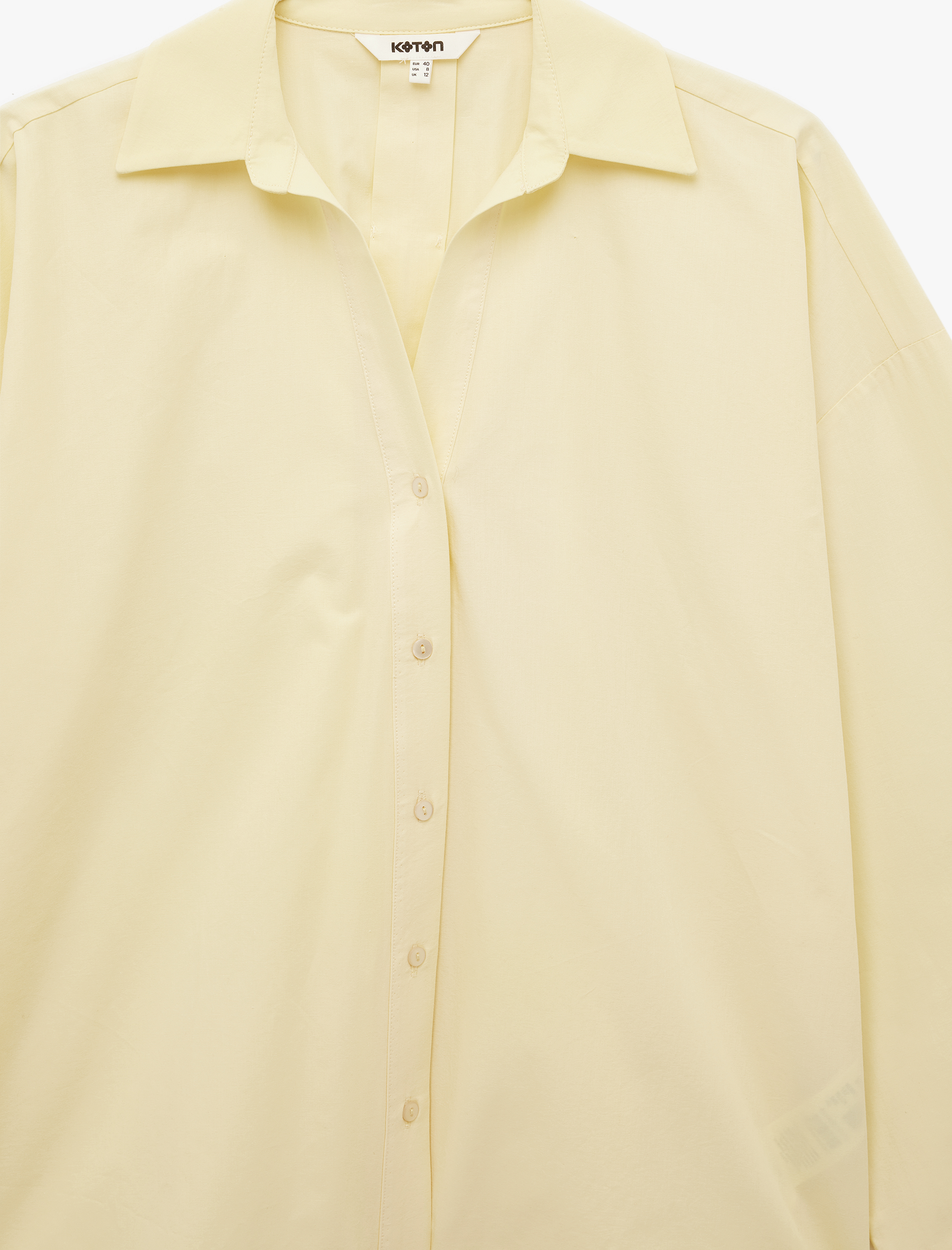   Pamuklu Uzun Kollu Poplin Oversize Gömlek