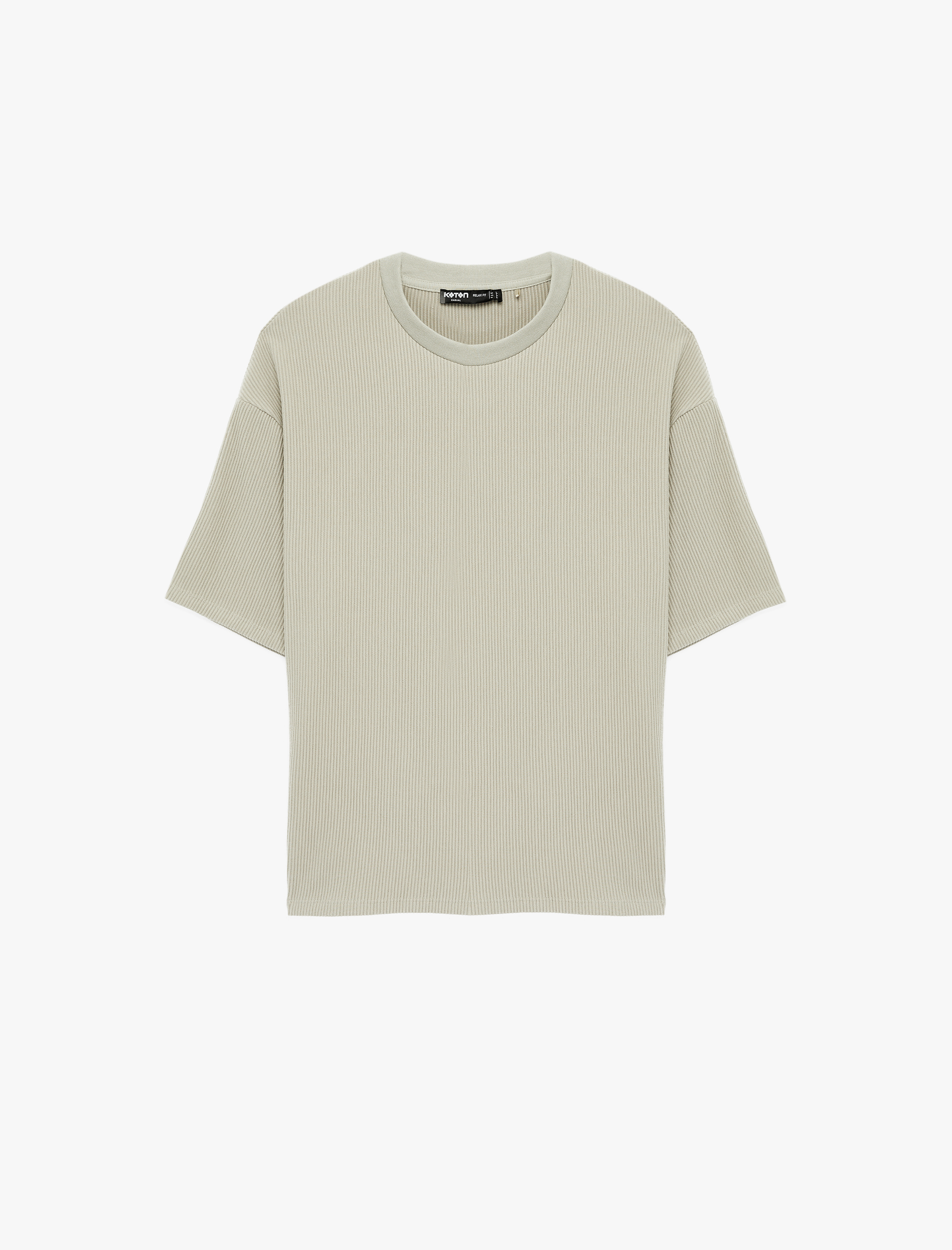   Kısa Kollu Bisiklet Yaka Pamuklu Tok Kumaş Basic Oversize Tişört