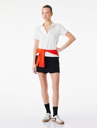 Regular Fit Kısa Kollu Kesik Polo Yaka Tişört