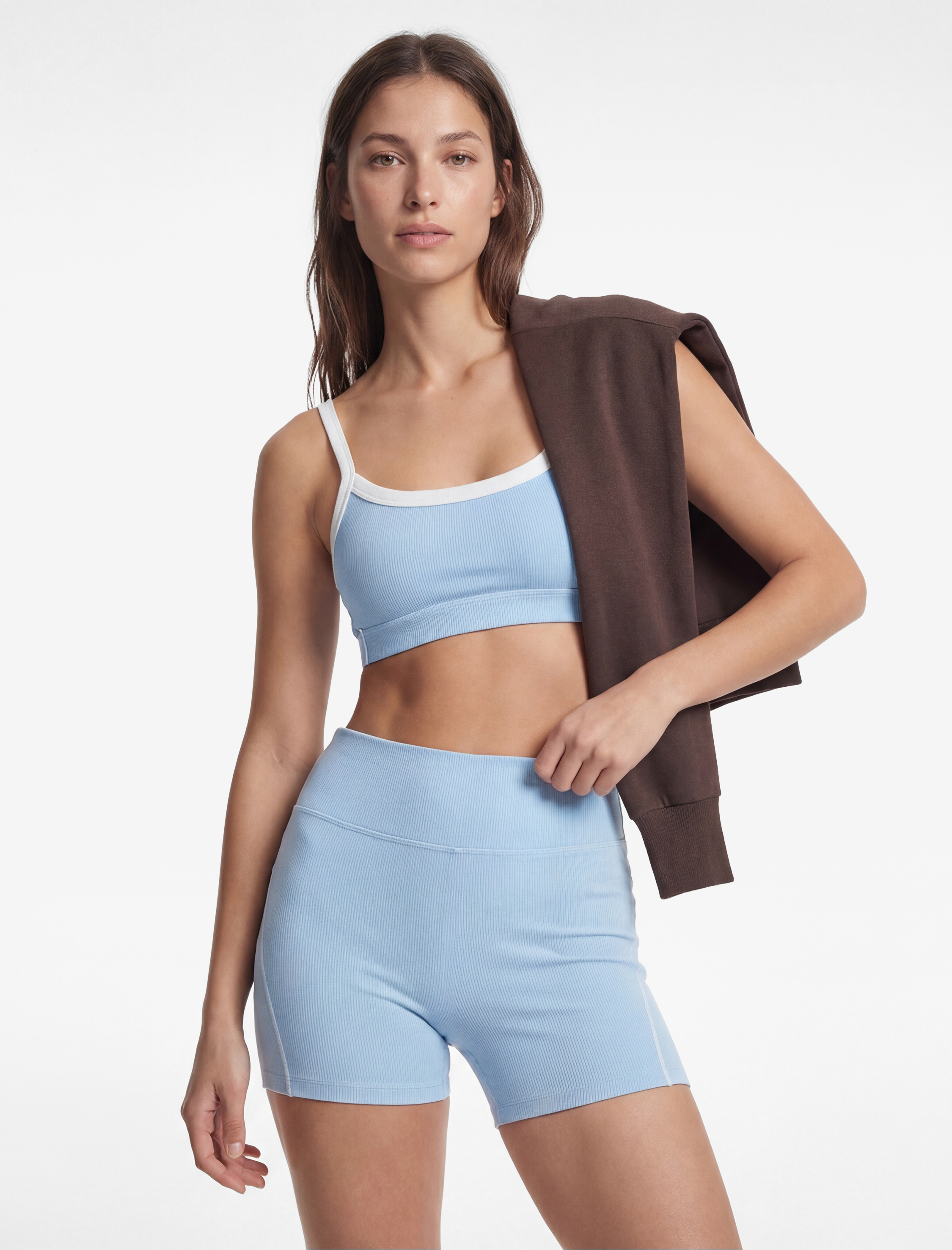   Yüksek Bel Slim Fit Spor Biker Tayt