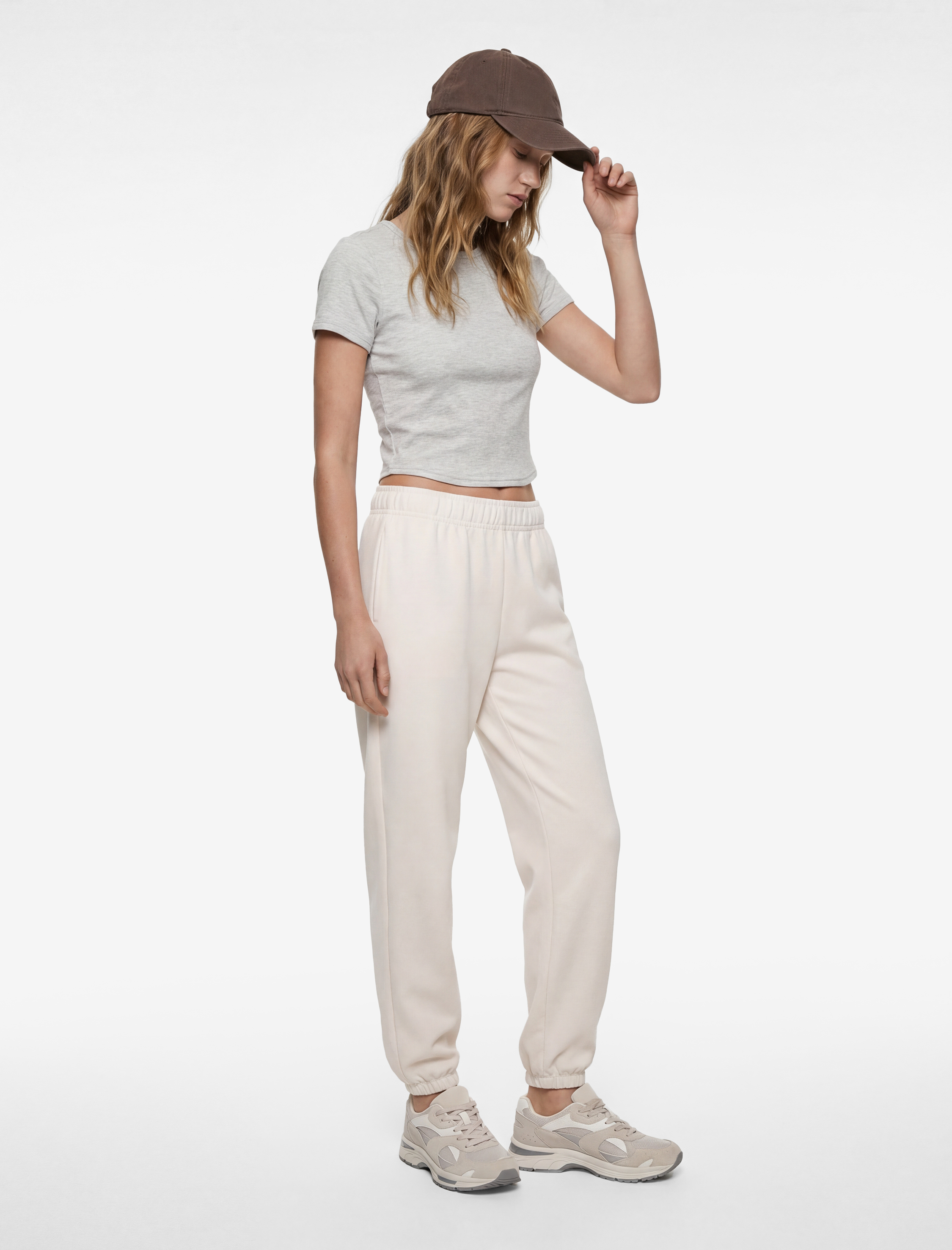   Kısa Kollu Bisiklet Yaka Slim Fit Modal Crop Spor Tişört