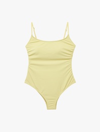 U Yaka İnce Askılı Mayo