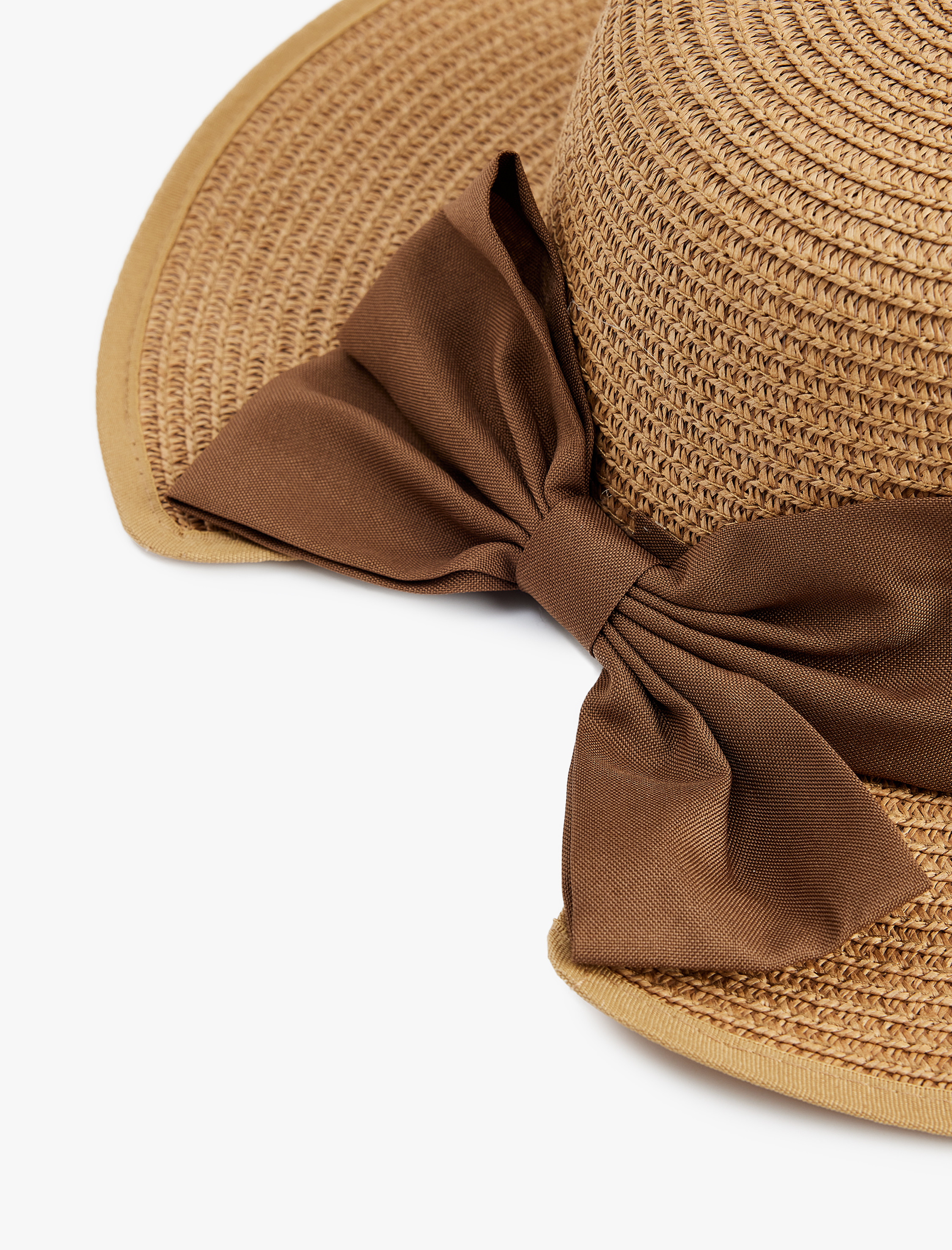  Kadın Bant Detaylı Hasır Şapka