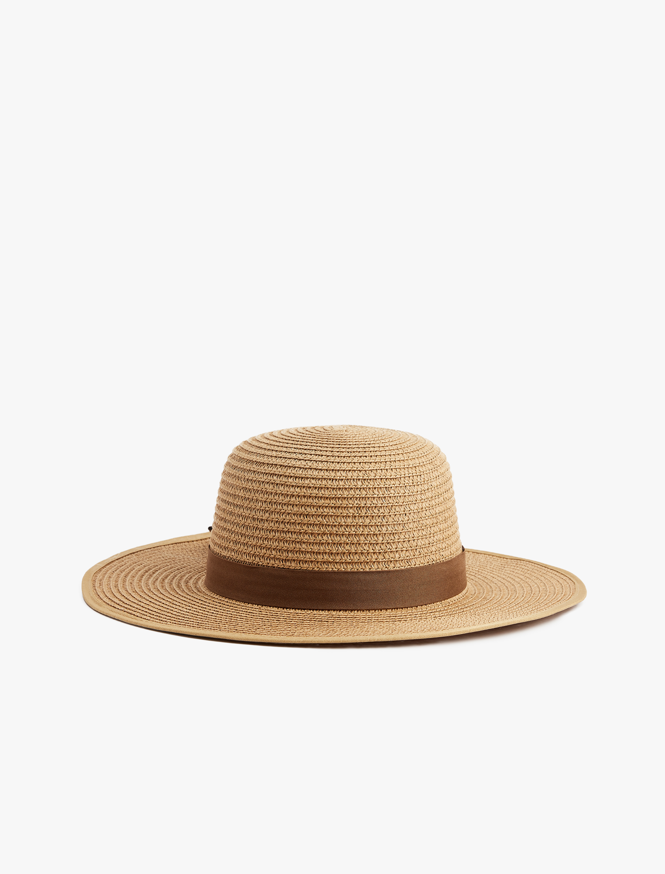  Kadın Bant Detaylı Hasır Şapka