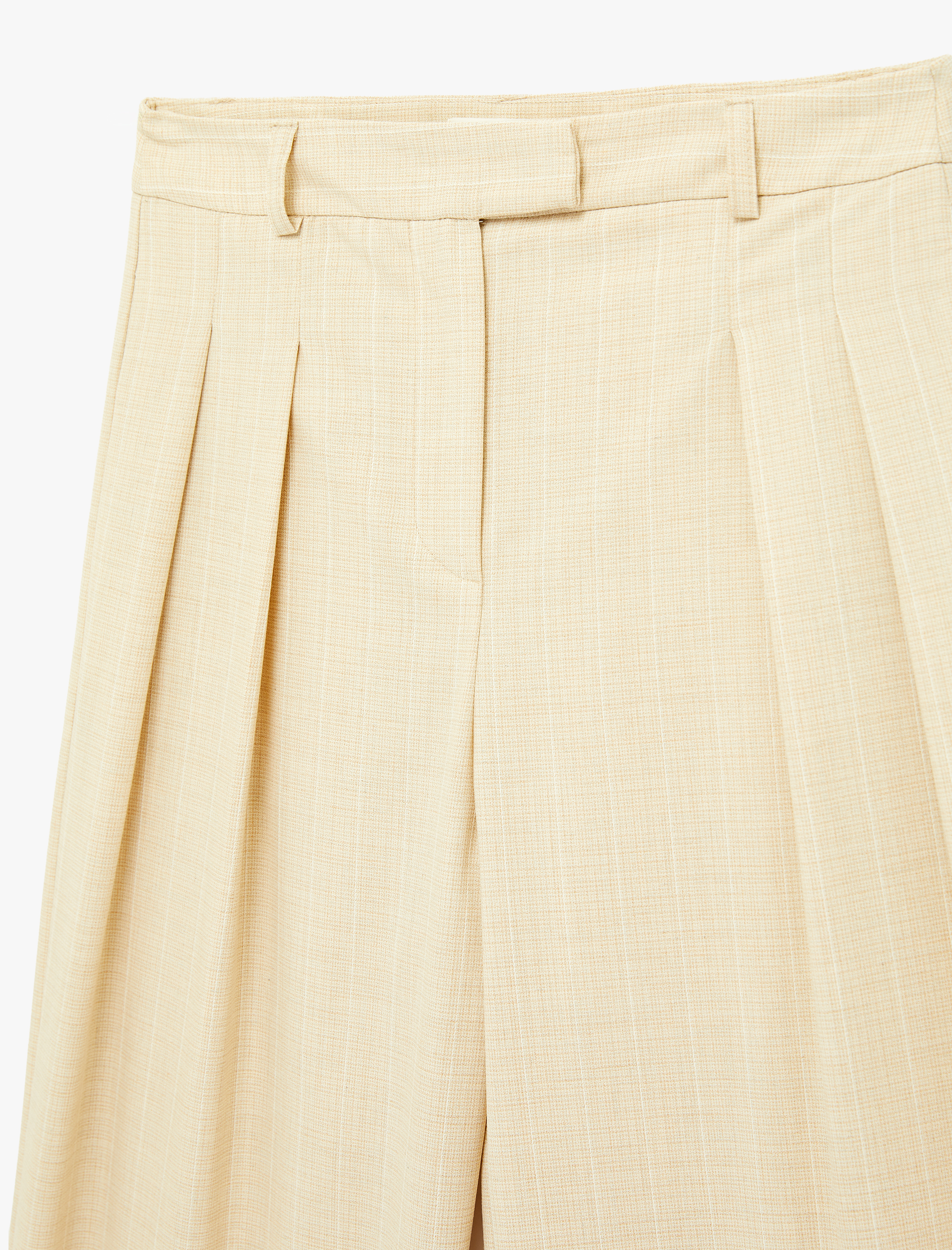   Viskon Karışımlı Normal Bel Pileli Geniş Paça Pantolon