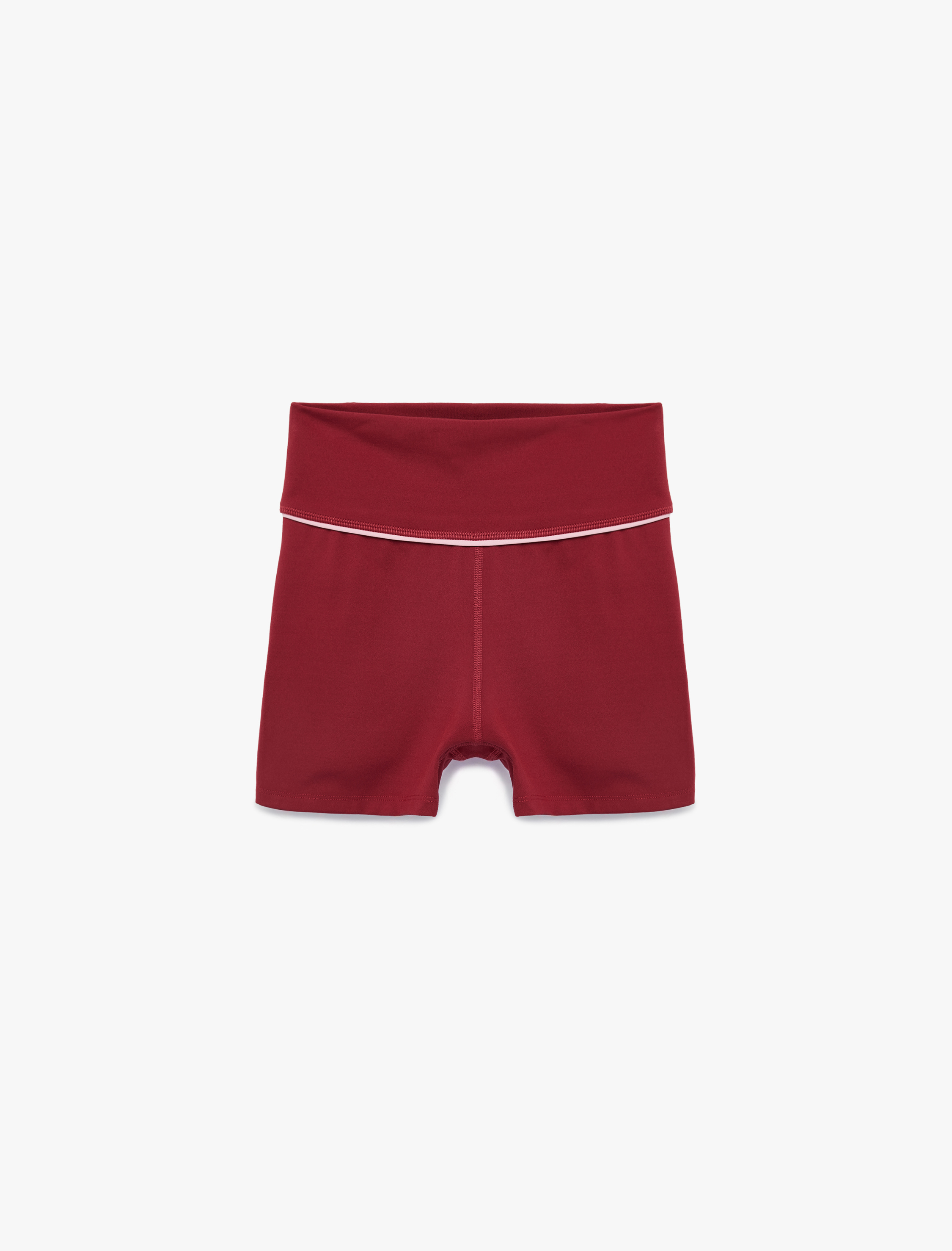   Yüksek Bel Slim Fit İnterlok Spor Biker Tayt