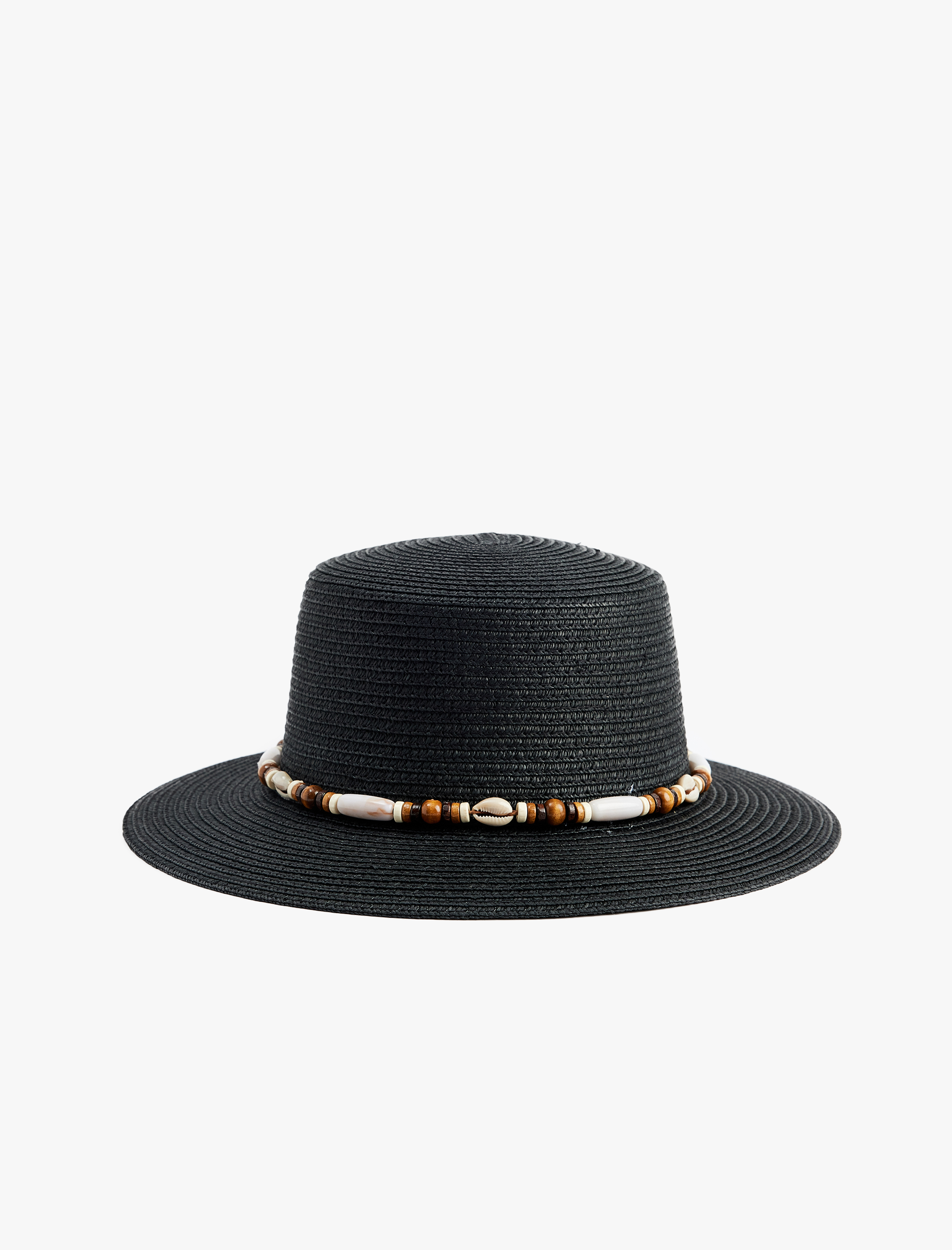  Kadın Boncuk Detaylı Hasır Şapka