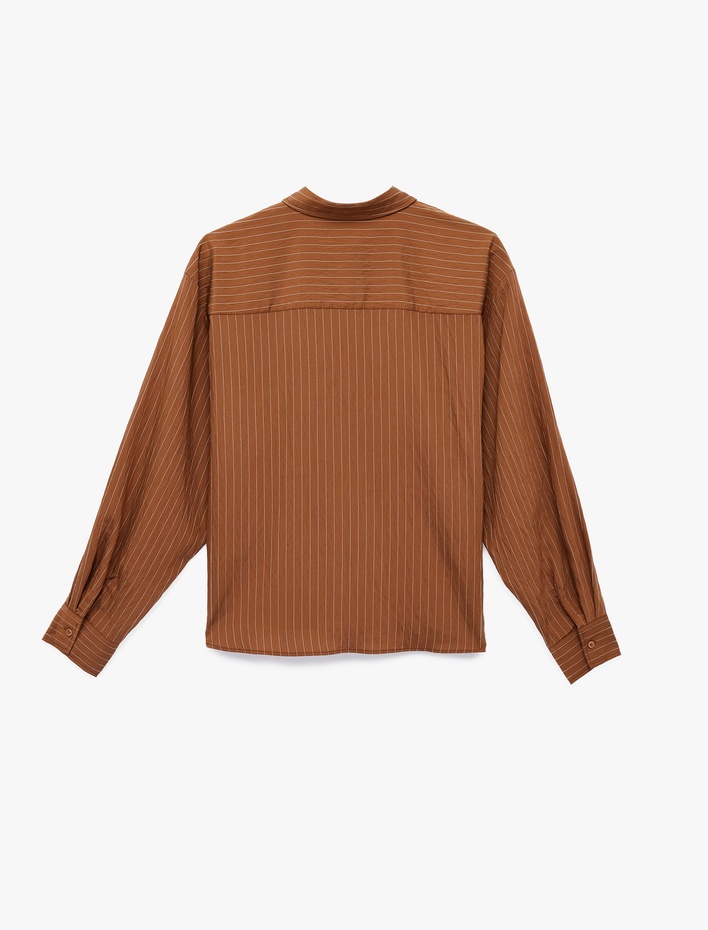  Modal Klasik Yaka Düğmeli Uzun Kollu Gömlek