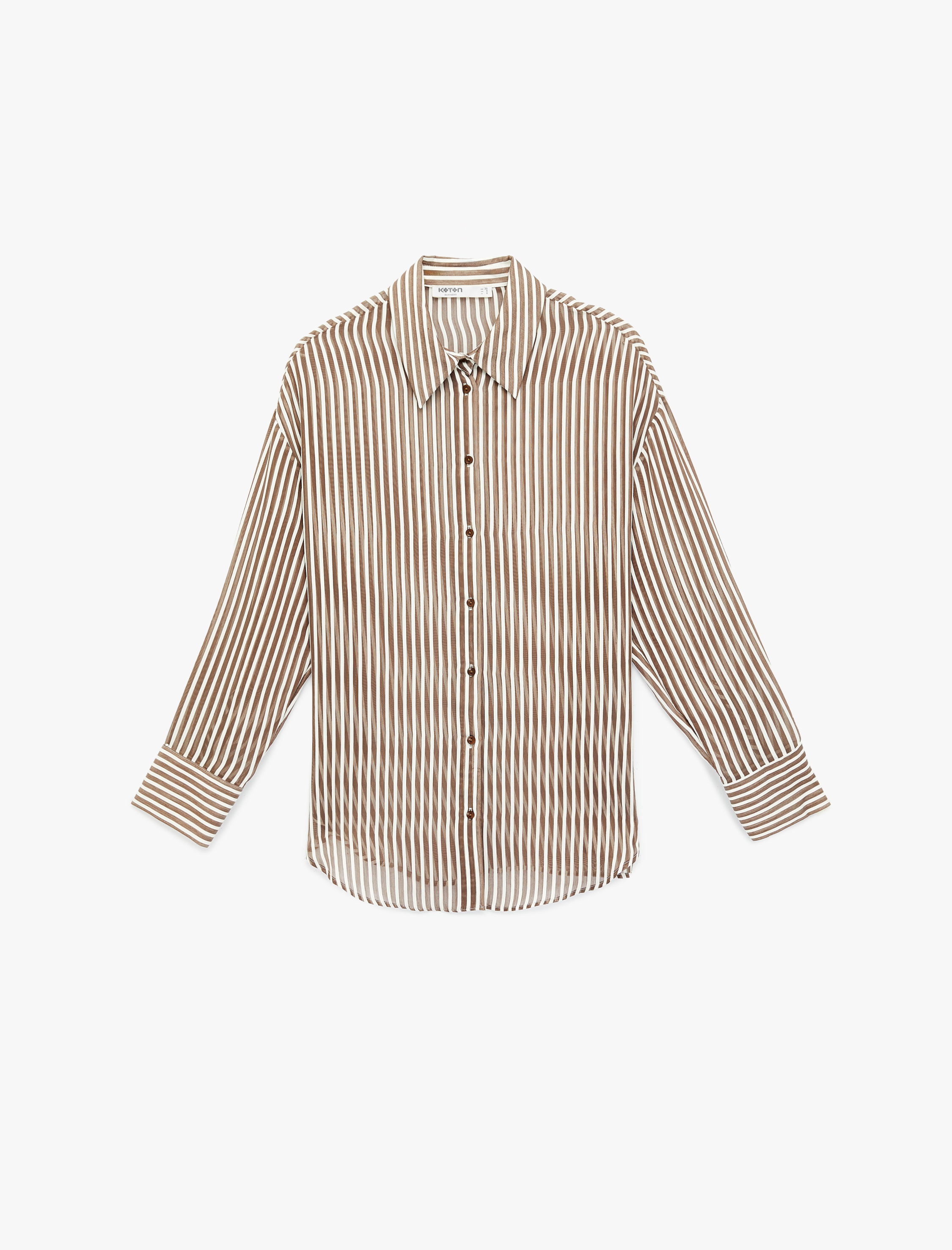   Rahat Kalıp Uzun Kollu Klasik Yaka Düğmeli Viskon Gömlek