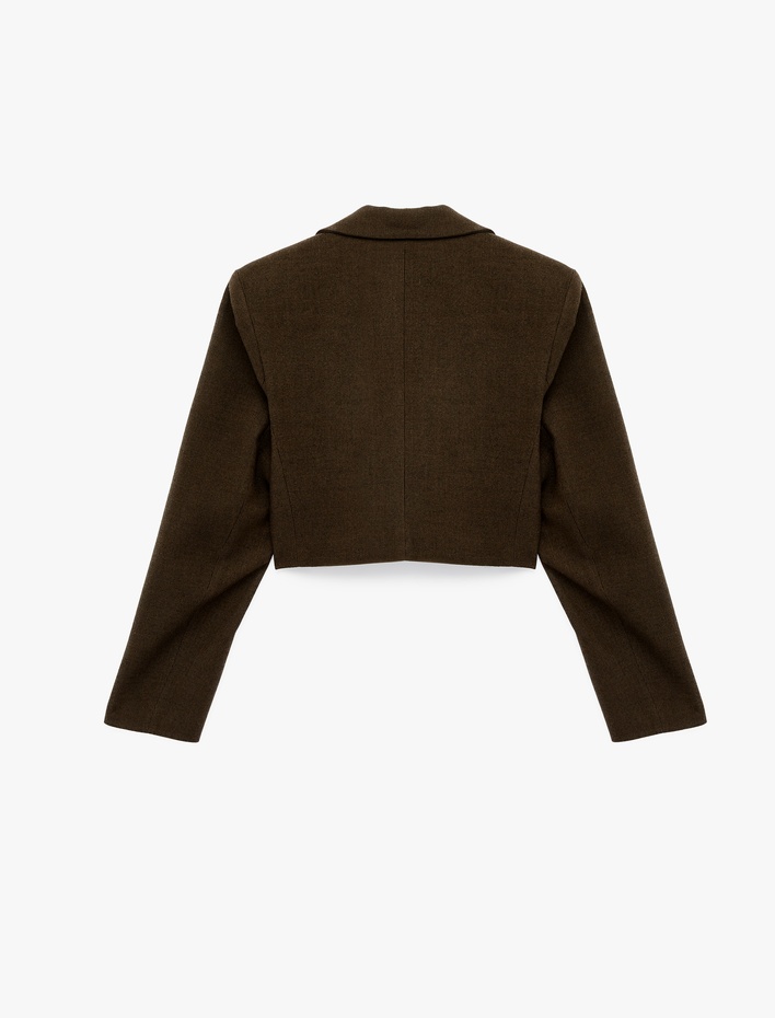  Slim Fit Uzun Kollu Crop Blazer Ceket