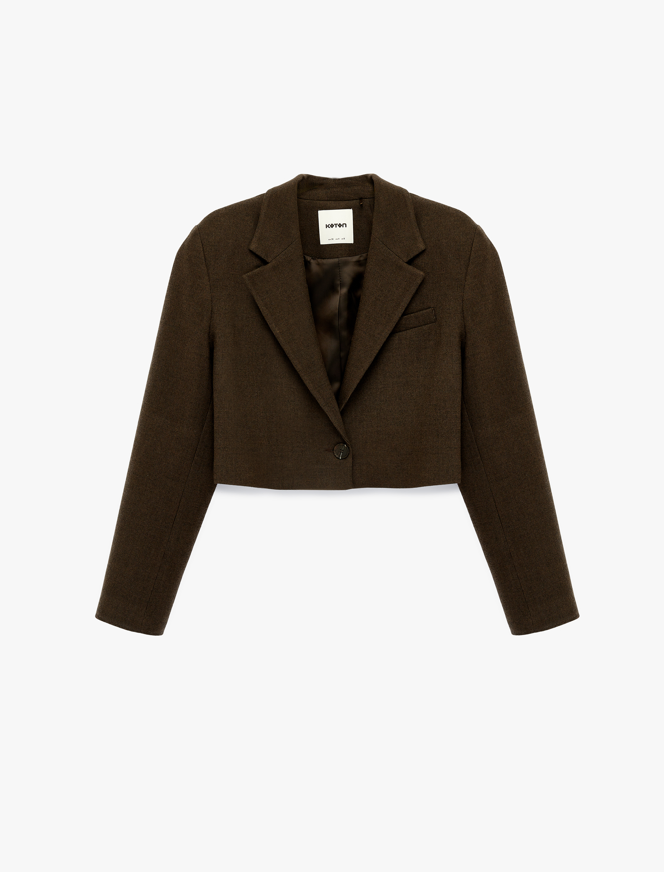   Slim Fit Uzun Kollu Crop Blazer Ceket