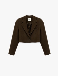 Slim Fit Uzun Kollu Crop Blazer Ceket