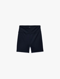 Yüksek Bel Slim Fit Spor Biker Tayt