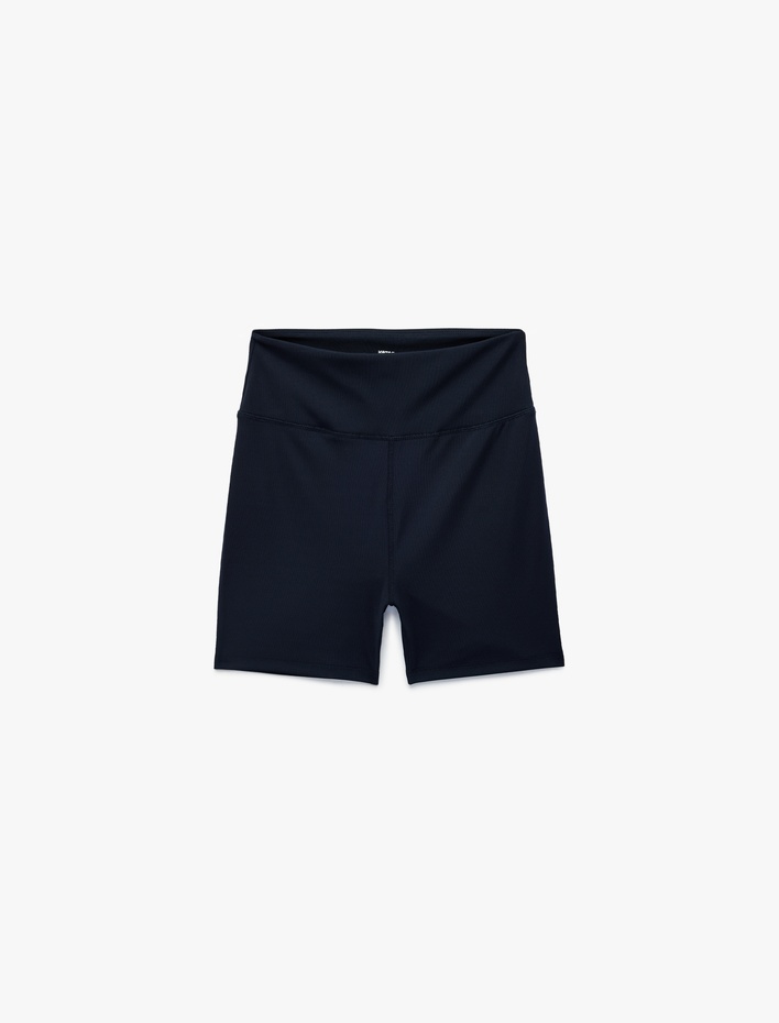  Yüksek Bel Slim Fit Spor Biker Tayt