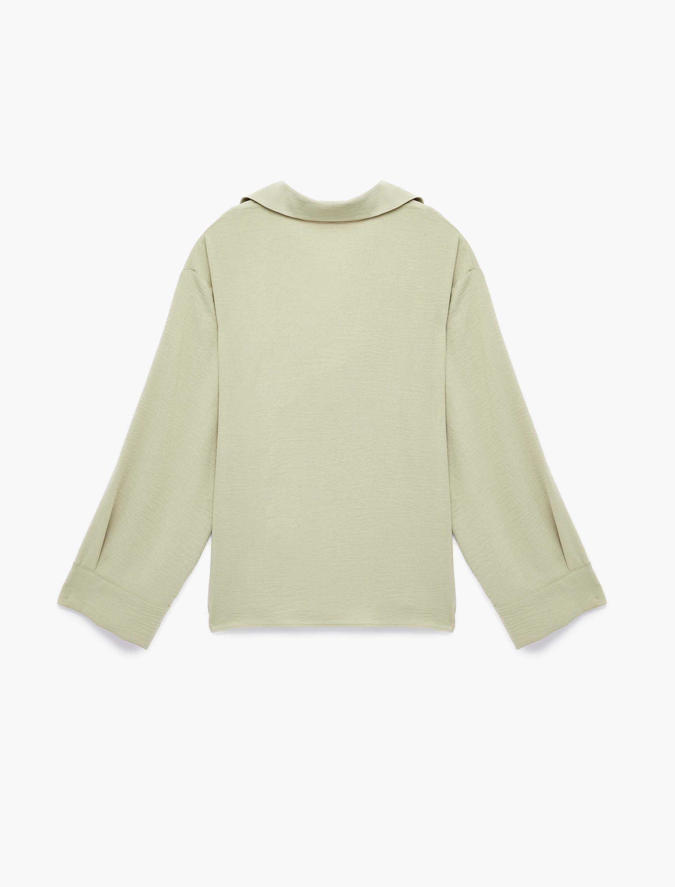   Aerobin Kumaş Uzun Kollu V Gömlek Yaka Bluz