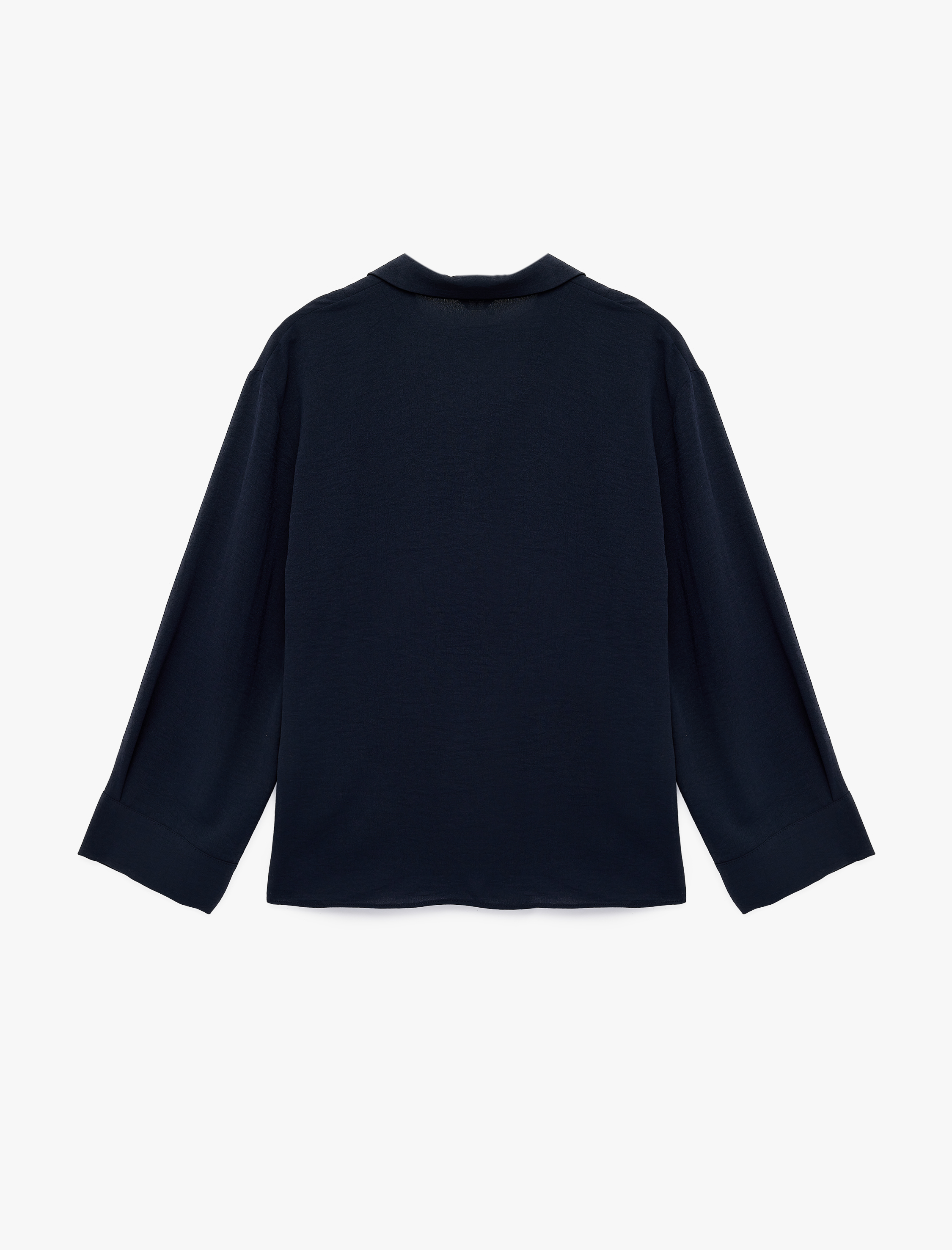   Aerobin Kumaş Uzun Kollu V Gömlek Yaka Bluz