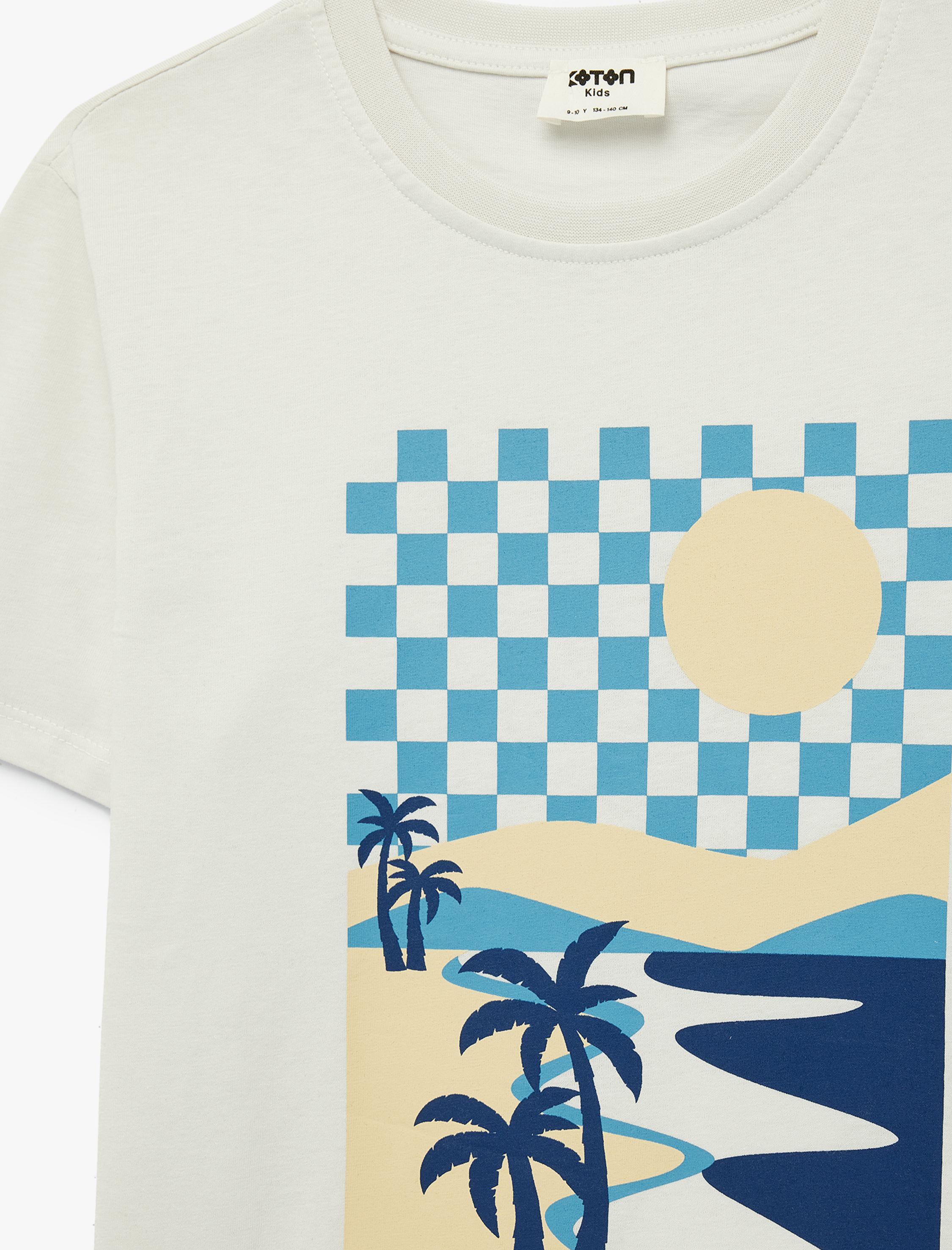  Erkek Çocuk Pamuklu Kısa Kollu Bisiklet Yaka Baskılı Tişört